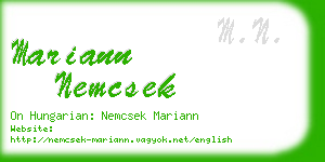 mariann nemcsek business card